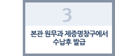 본관 원무과 제증명창구에서 수납후 발급